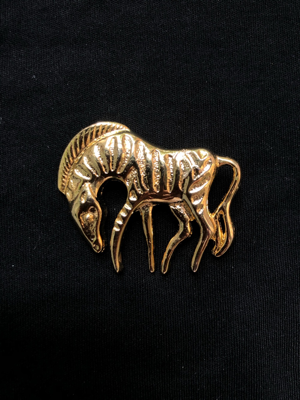 Gold Toned Zebra Brooch